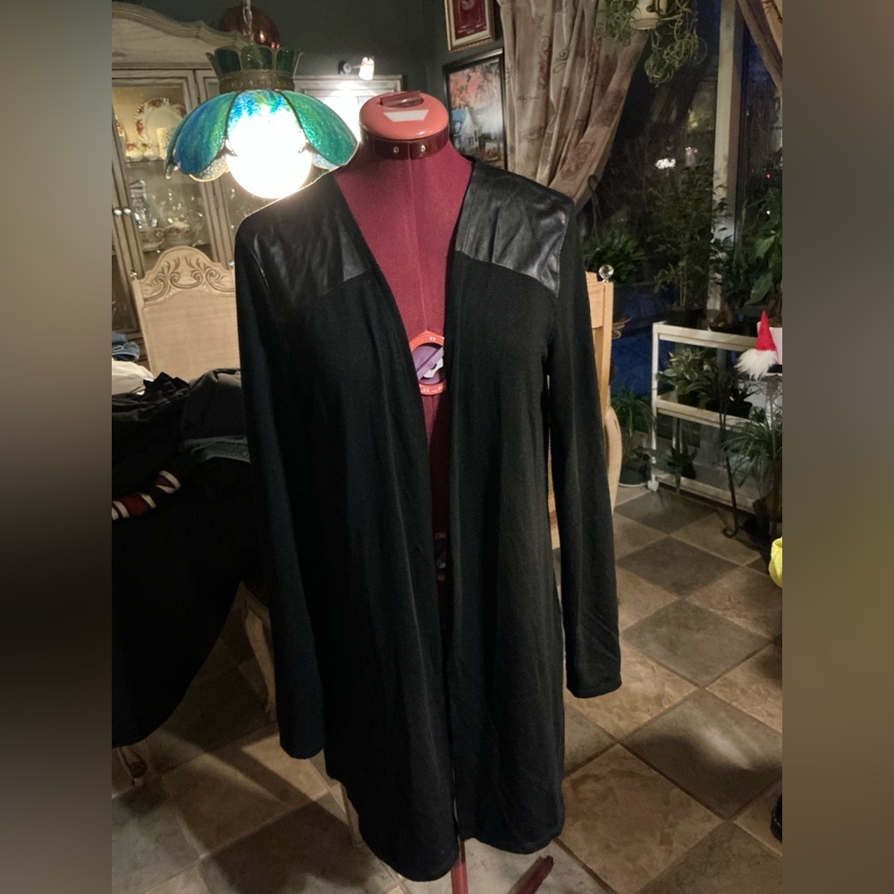 Women's Black Open Front Jacket